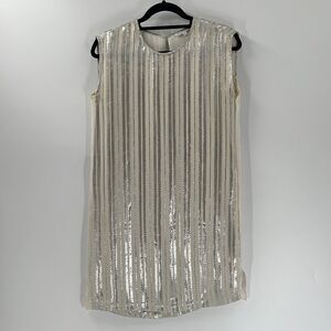 Rebecca Minkoff Lars Sleeveless Metallic-Stripe Dress